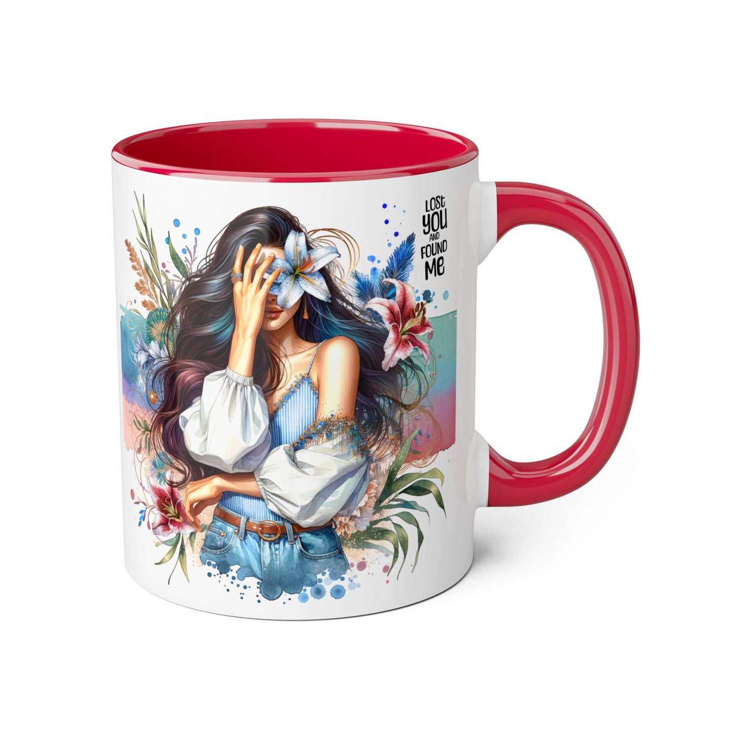 Lost You and Found Me Bohemian Accent Mug | Inspirational Gift for Her | Floral Coffee Cup | Unique Tea Mug | Art Lover's Drinkware