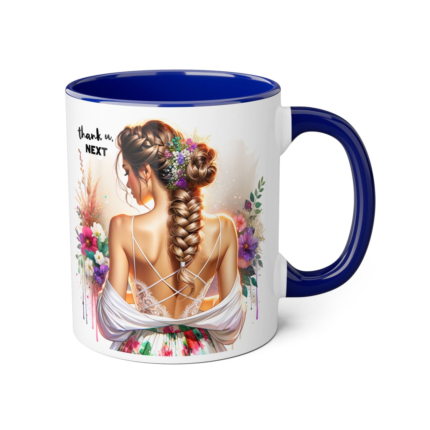 Thank U, Next Chic Floral Accent Mug, Next Season Inspired Coffee Cup, Gift for Her, Boho Style Drinkware, Home Decor, Unique Birthday Present