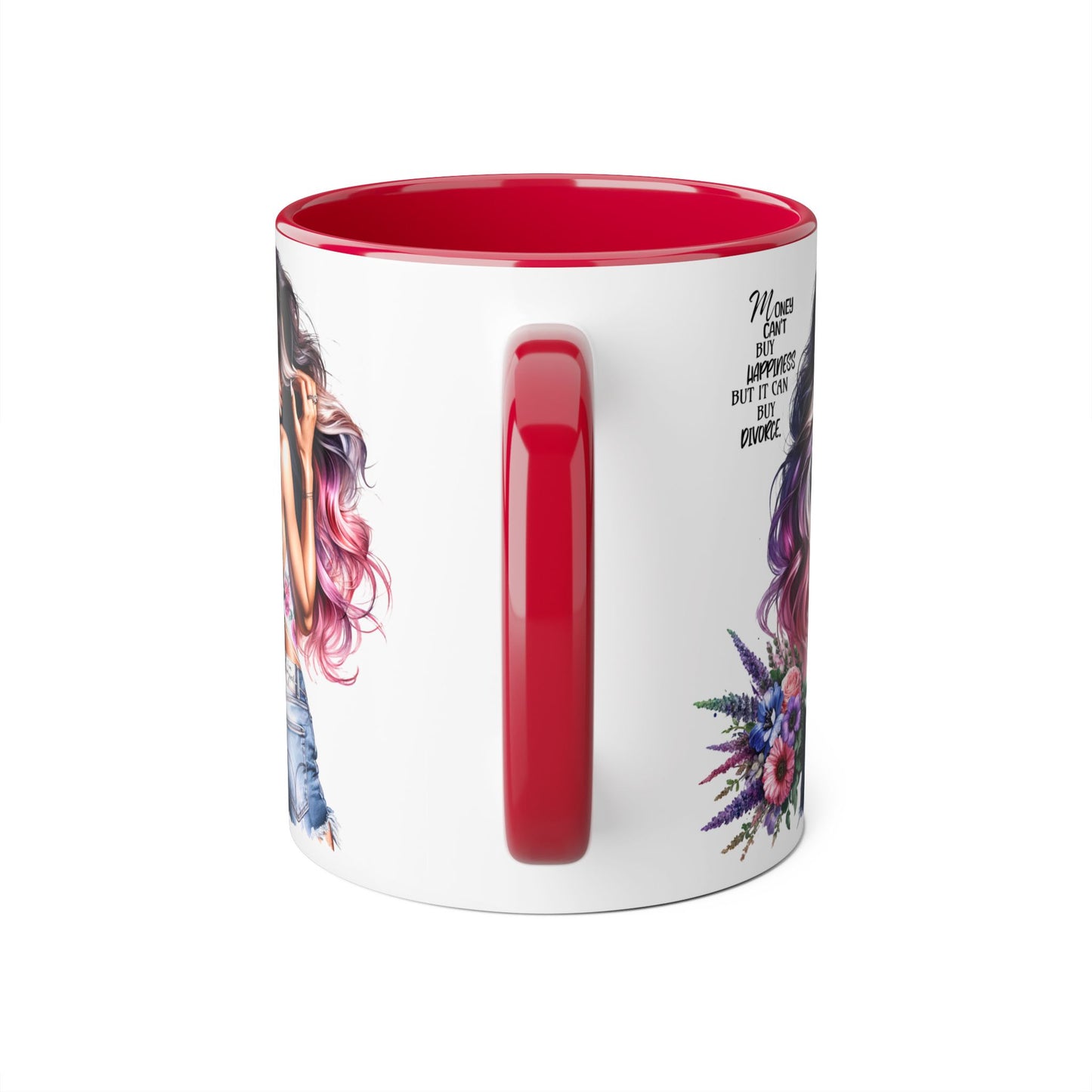 Mug - Money Can't Buy Happiness But It Can Buy Divorce Humoristic Accent Mug, 11oz