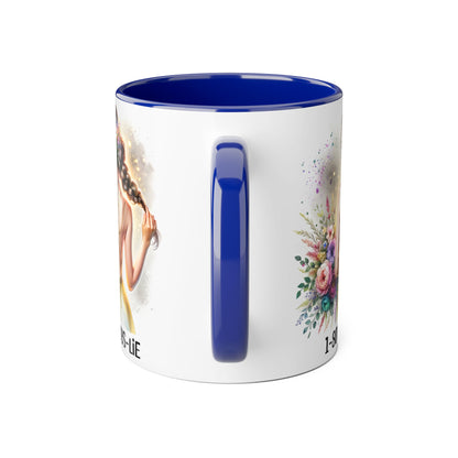 1-800-BOYS-LIE Chic Floral Accent Mug, Artistic Coffee Cup, Gift for Her, Inspirational Tea Mug, Floral Design Drinkware, Home Decor