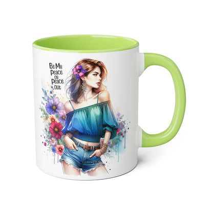 Be My Peace or Peace Out Accent 11oz Mug