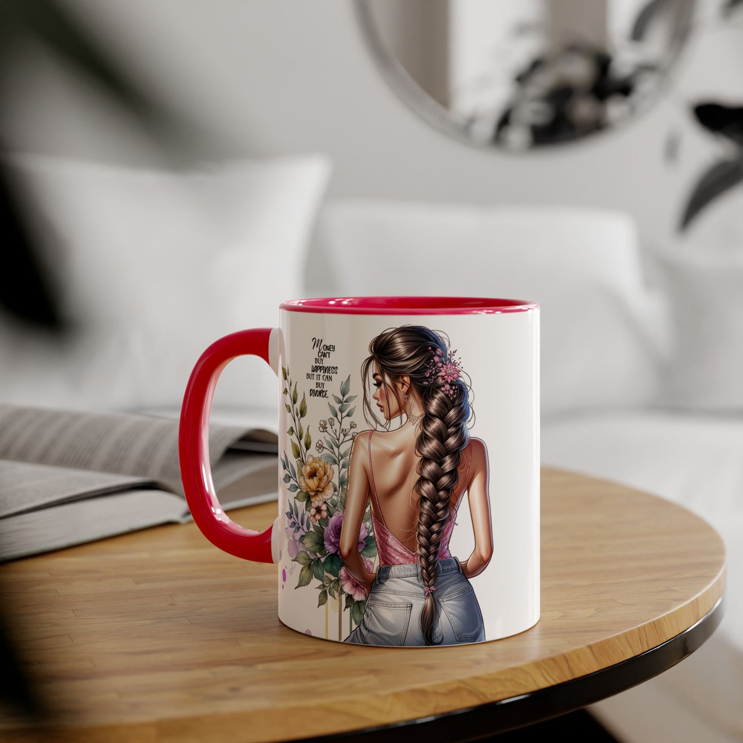 Mug Money Can't Buy Happiness But It Can Buy Divorce Humoristic 11oz Accent Mug