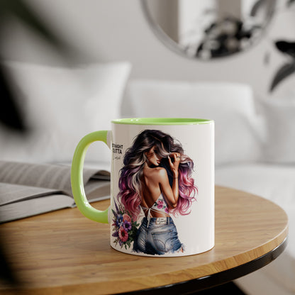 Straight Outta Divorced Humoristic Chic Accent Mugs for Trendy Coffee Lovers | Floral Design, Gifts for Her, Home Decor, Unique Kitchenware, Straight Outta Mug