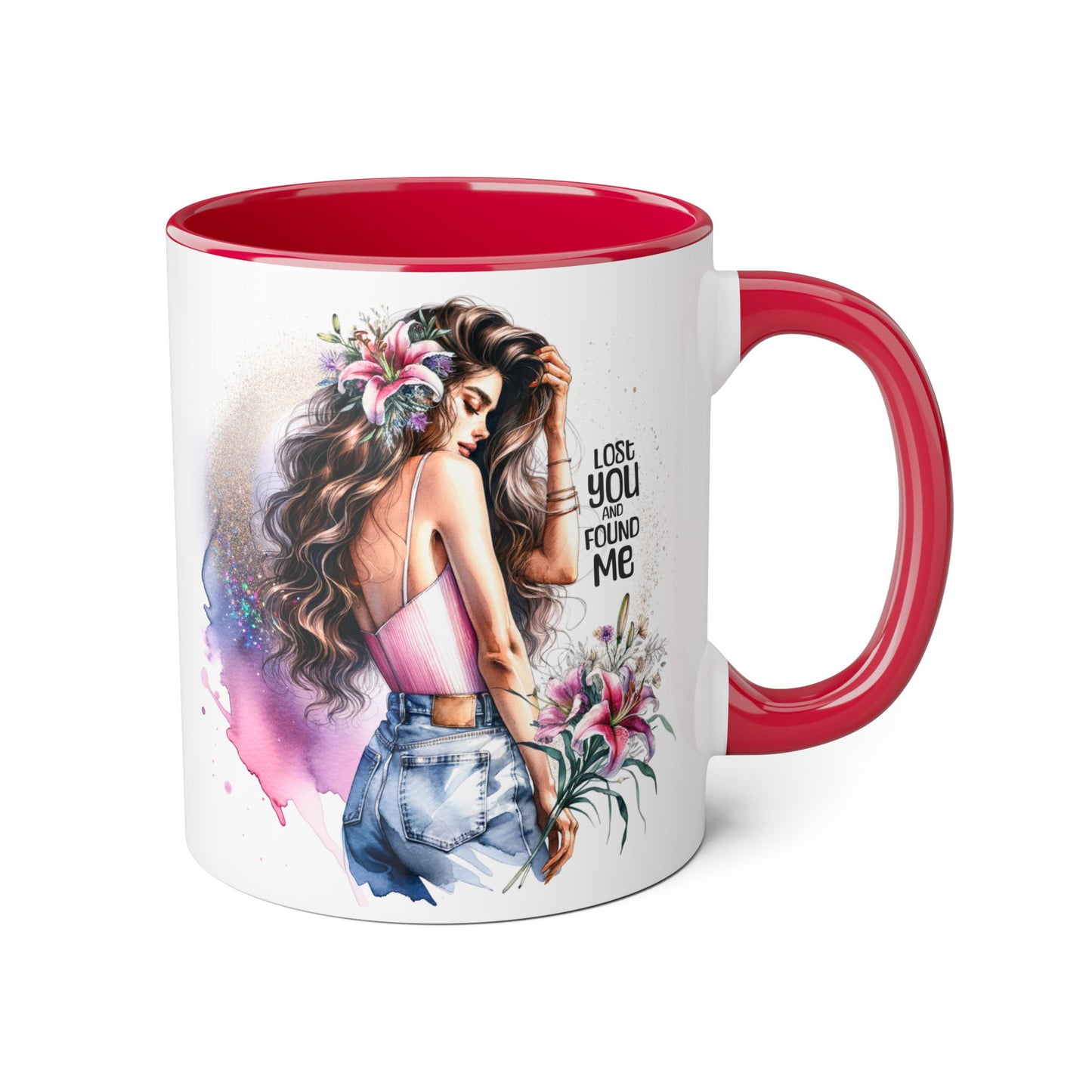 Lost You and Found Me Bohemian Accent Mugs - Lose You Found Me | Artistic Coffee Cup, Unique Gift, Decorative Drinkware, Floral Theme, Stylish Tea Mug