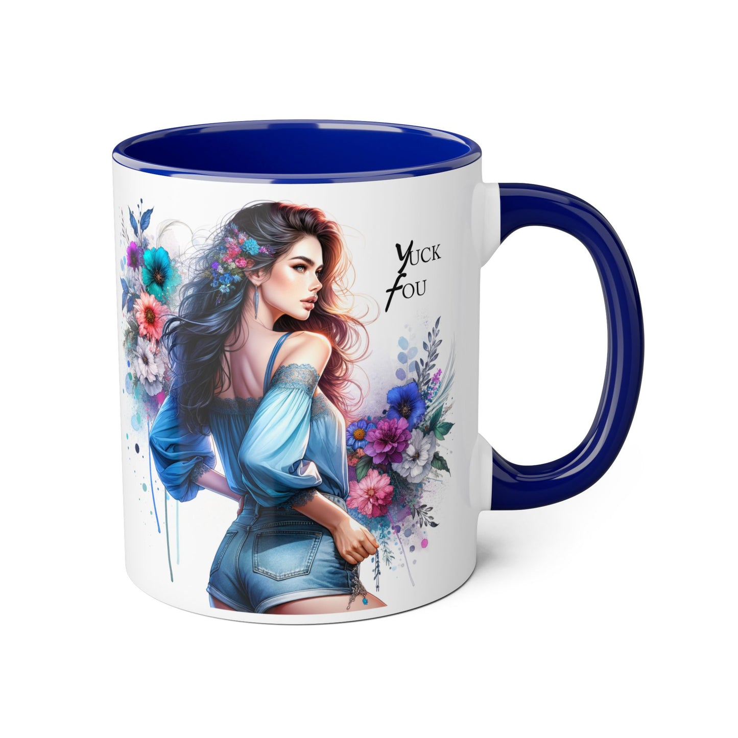 Yuck Fou Floral Graphic Accent Mug: Perfect Gift for Tea Lovers, Coffee Breaks, Home Decor, Inspirational Quotes, Mother's Day, Birthdays