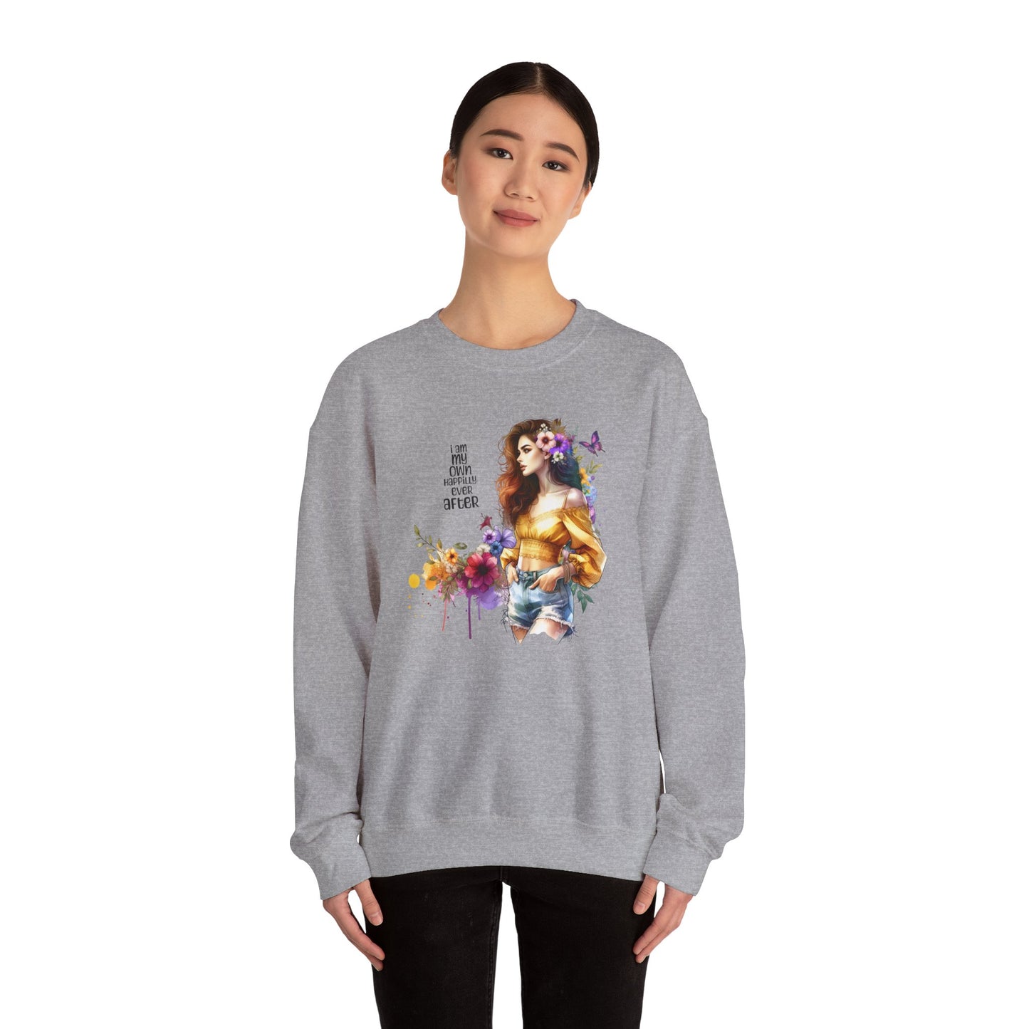 I Am My Own Happily Ever After  Artistic Unisex Heavy Blend™ Crewneck Sweatshirt - Perfect Gift for Artists, Creative Souls, Birthdays, Casual Wear, Art Lovers