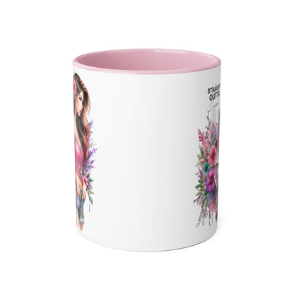 Straight Outta Divorced Humoristic Floral-Inspired Accent Mug, Perfect for Gifts, Home Decor, Coffee Lovers, Tea Enjoyers