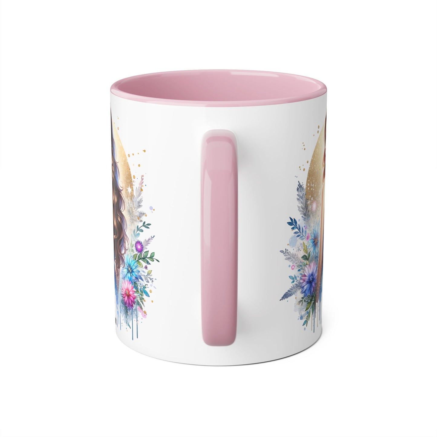 Floral Accent Mugs, 11oz - Beautiful Gift for Coffee Lovers, Perfect for Birthdays, Mother’s Day, or Just Because