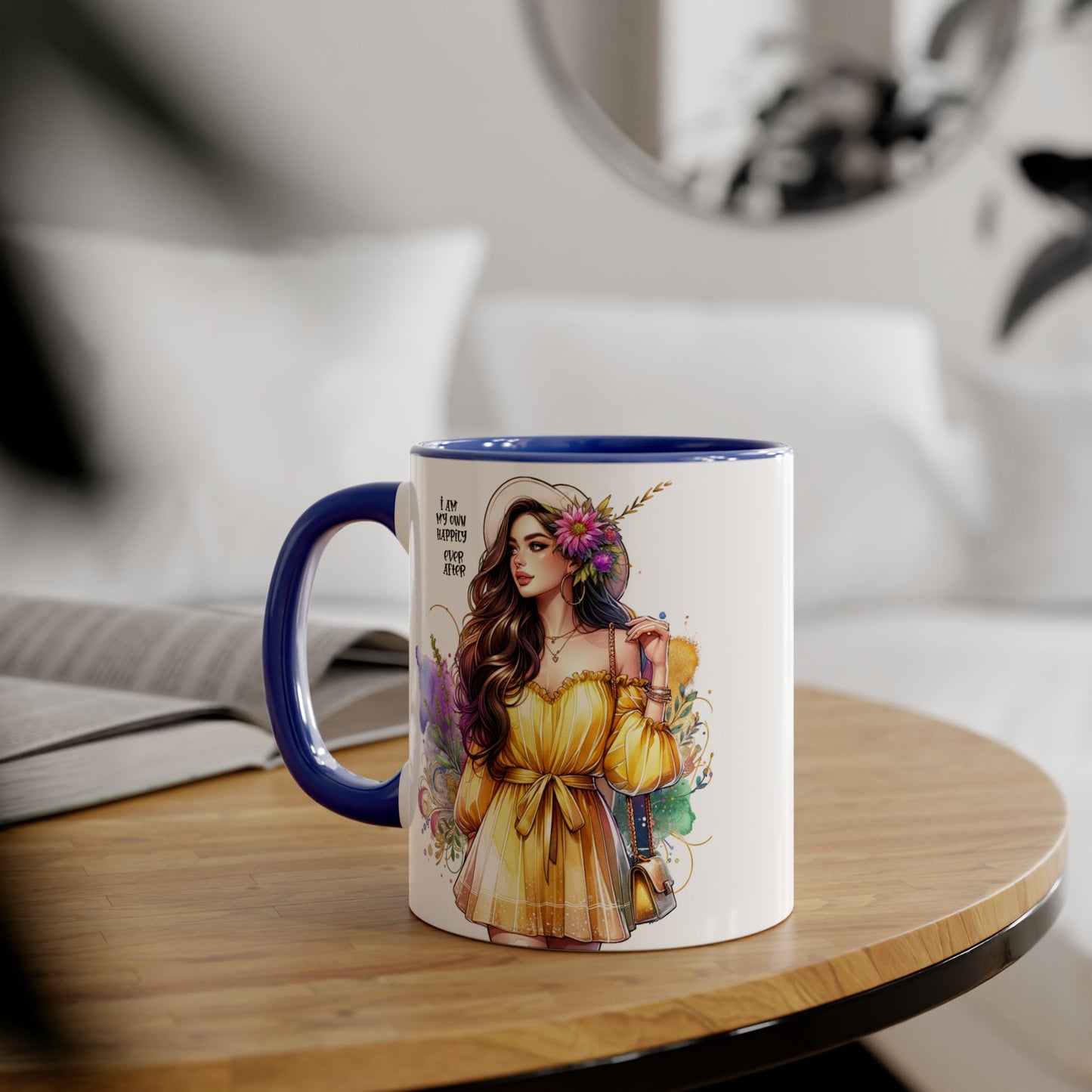 I Am My Own Happily Ever After Empowered Woman Accent Mug - 11oz Black Trim | Inspirational Coffee Cup | Perfect Gift for Friends & Self-Care