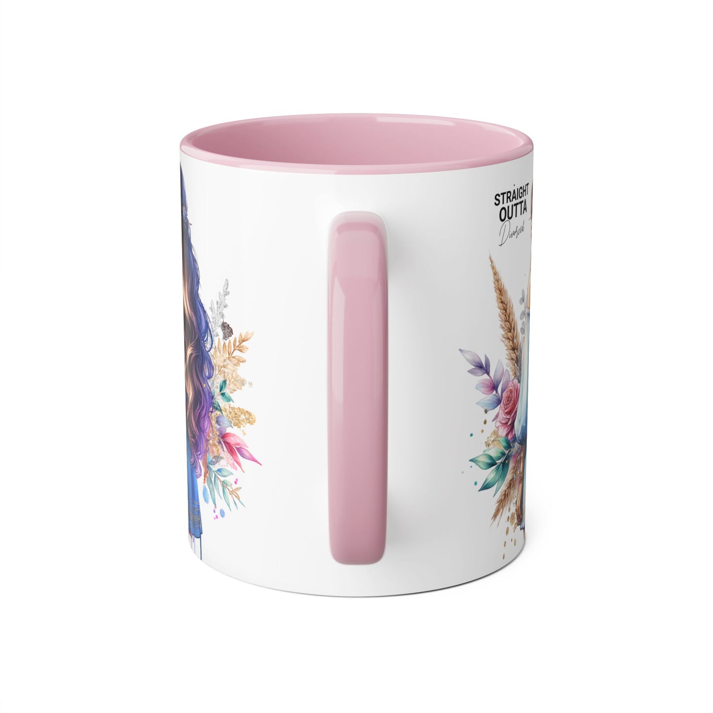 Straight Outta Divorced Humoristic Artistic Accent Mug -  Inspiring Gift for Her, Coffee Tea Cup, Home & Kitchen Decor, Personalized Unique Gift