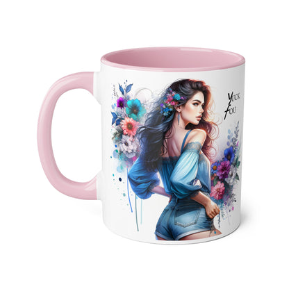 Yuck Fou Floral Graphic Accent Mug: Perfect Gift for Tea Lovers, Coffee Breaks, Home Decor, Inspirational Quotes, Mother's Day, Birthdays