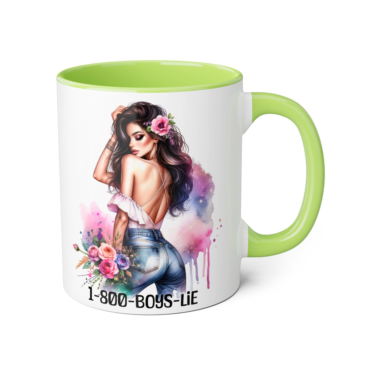 Stylish Accent Mugs, 11oz - Fun Gift for Friends, 1-800-BOYS-LIE, Coffee Lover Present, Unique Mug for Selfies