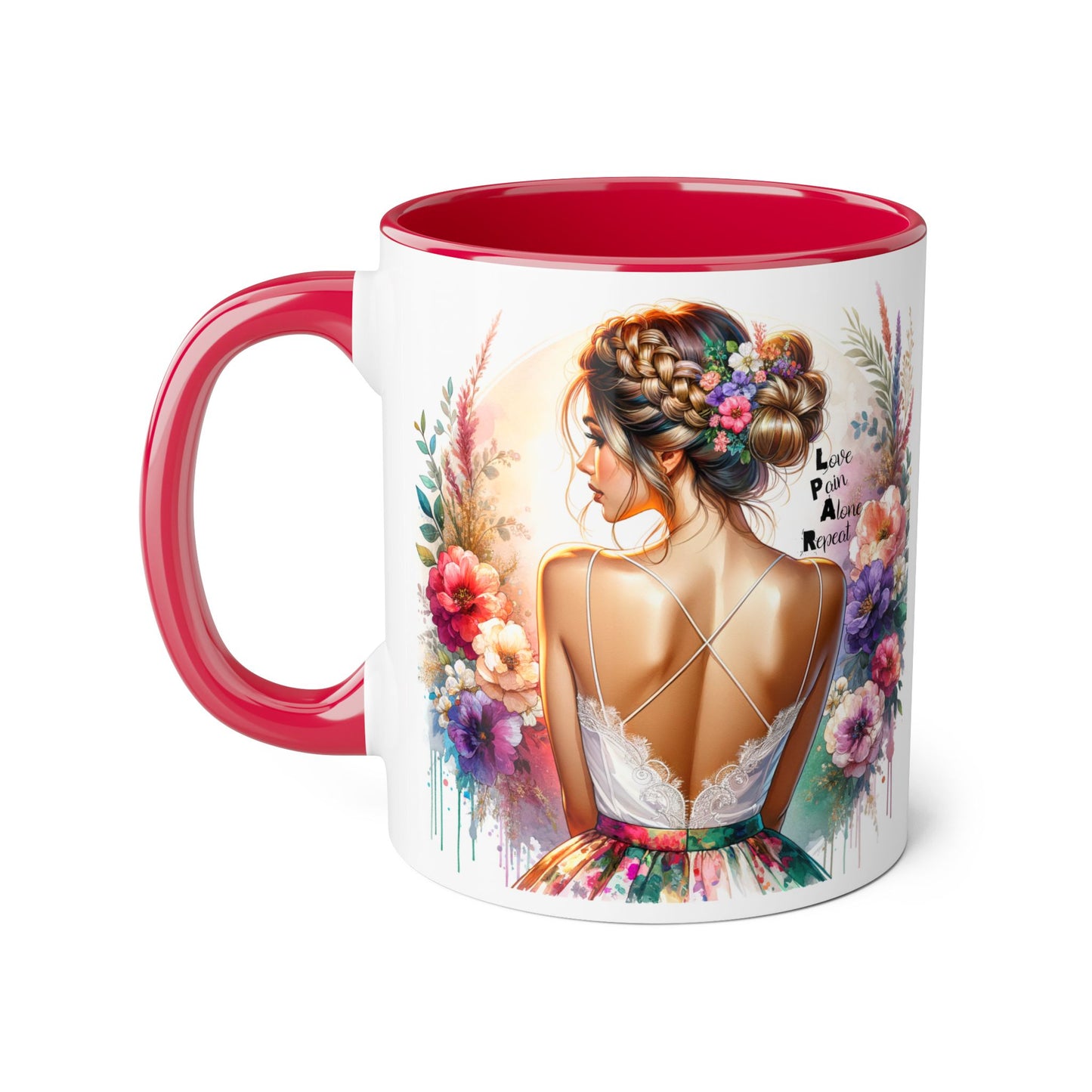 Floral Latte Mug, Inspirational Coffee Cup, Boho Style Mug, Gift for Her, Art Print Mug, Relaxing Beverage Mug