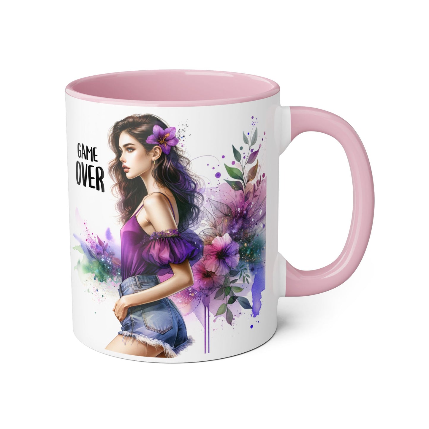 Game Over Accent Mug - Stylish Coffee Cup for Gamers, Unique Gift, Trendy Home Decor, Birthday Present, Cafe Lover's Essential