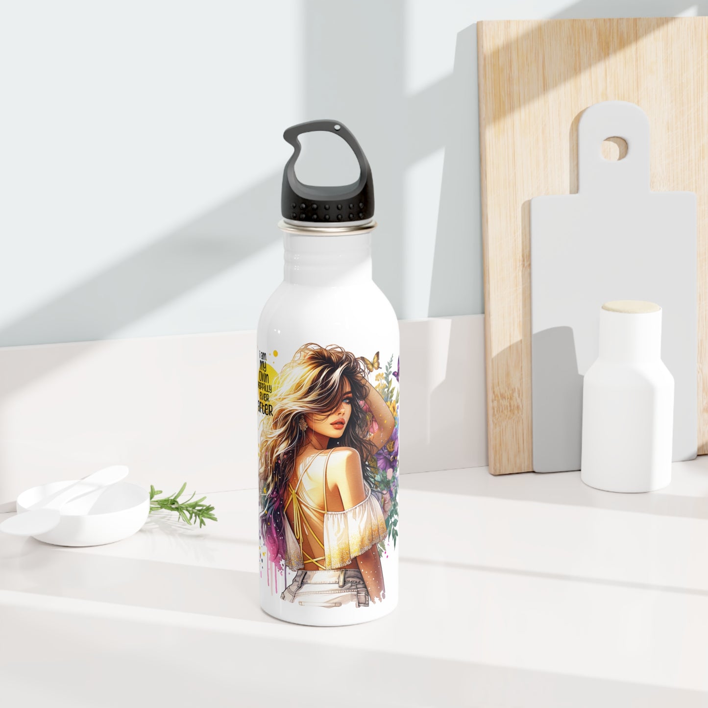 I Am My Own Happily Ever After Stylish Stainless Steel Water Bottle, Motivational Quote Bottle, Eco-Friendly Drinkware, Unique Gift for Her, Summer Hydration Essential