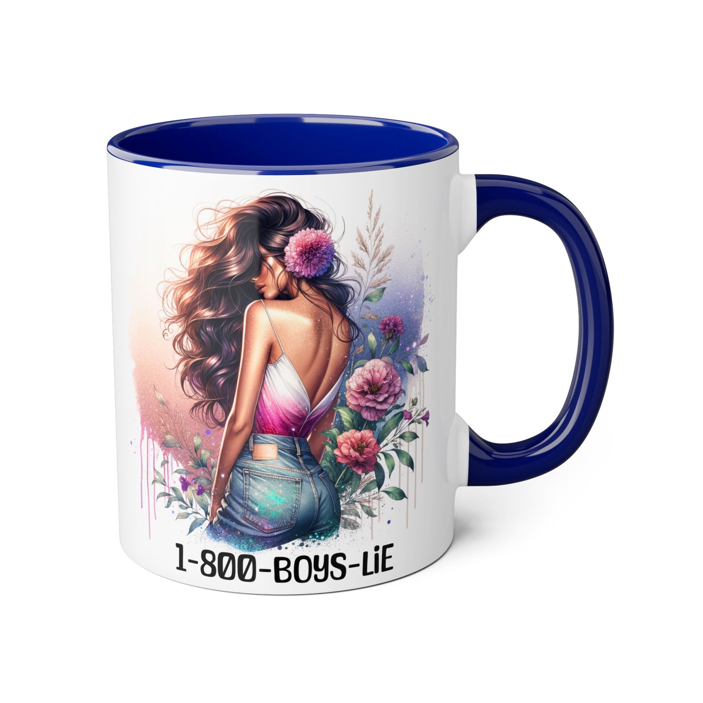 Chic Accent Mugs for Trendsetters, Floral Design Coffee Cup for Girls, 1-800-BOYS-LIE Gift for Friends, Cute 11oz Tea Mug, Stylish [...]