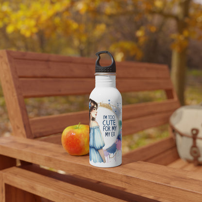 I'm Too Cute For My Ex  Water Bottle for Her, Stainless Steel Hydration, Gift for Girlfriend, Cute Quotes Water Bottle, Trendy Eco-Friendly Bottle