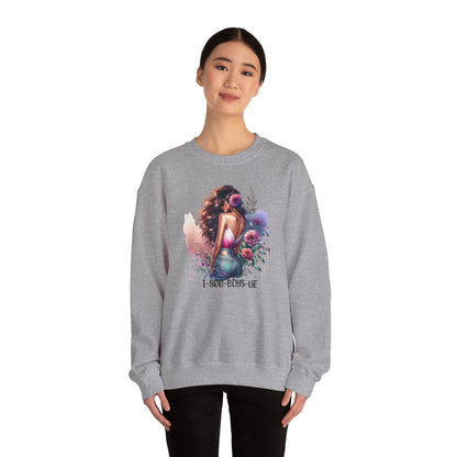 1-800-Boys-Lie Boss Babe Floral Sweatshirt | Unisex Comfortable Crewneck, Trendy Gift for Her, Affirmation Clothing, Cozy Fashion