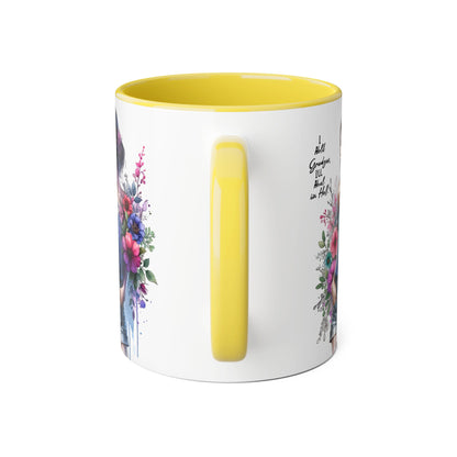 I Hold Grudges, I'll Heal in Hell  Humoristic Floral Accent Mug, 11oz Coffee Cup for Grandma, Gift for Her, Birthday Present, Mother's Day, Home Decor, Floral Design