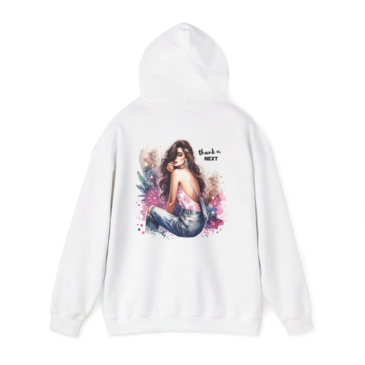 Thank U, Next Stylish Art Hoodie with Graphic Design, Cozy Sweatshirt for Casual Wear, Perfect Gift for Her, Trendy Fashion, Birthday & Holiday Gift