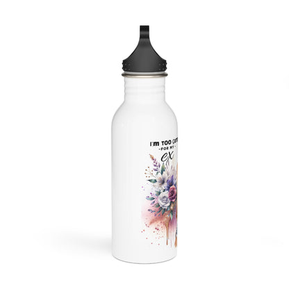 I'm Too Cute For My Ex Boho Floral Water Bottle | Stylish Stainless Steel Drinkware, Eco-Friendly Gift, Summer Hydration, Inspirational Quotes