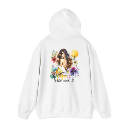 1-800-Boys-Lie Tropical Vibe Hoodie - Unisex Heavy Blend Sweatshirt for Beach Lovers, Summer Style, Gift for Her, Casual Wear, Boho Chic Fashion