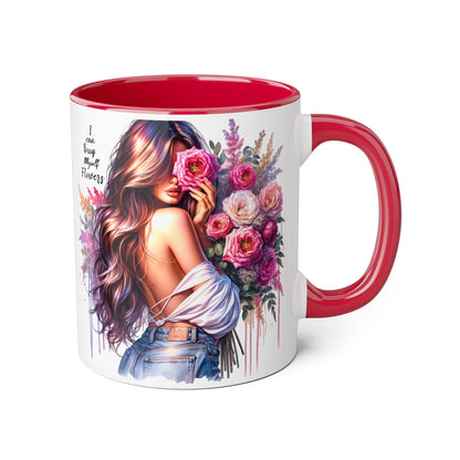 I Can Buy Myself Flowers Floral Accent Mug - Stylish Coffee Cup for Flower Lovers, Gift for Her, Home Decor, Art Mug, Mother's Day Gift
