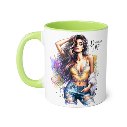Divorced AF Mug, Stylish 11oz Accent Mug for Coffee Lovers, Perfect for Gifts, Self-Care and Empowerment, Unique Art Design