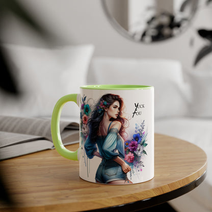 Yuck Fou Floral Graphic Accent Mug: Perfect Gift for Tea Lovers, Coffee Breaks, Home Decor, Inspirational Quotes, Mother's Day, Birthdays
