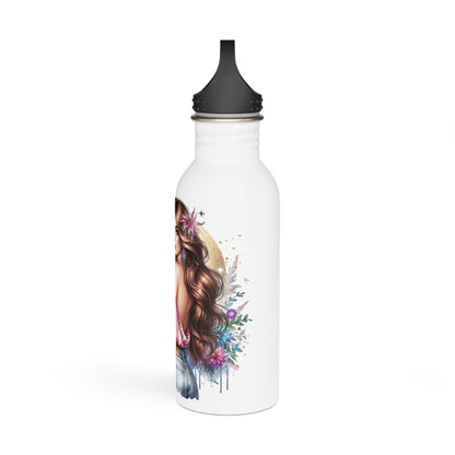 I Am My Own Happily Ever After Stylish Stainless Steel Water Bottle - Inspirational Floral Design for Fitness & Outdoor Enthusiasts