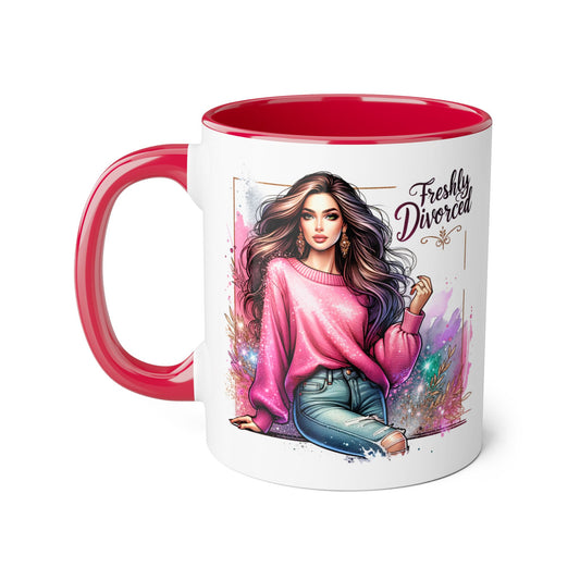 Freshly Divorced Accent Mug | Empowering Coffee Cup for Newly Single | Celebrate New Beginnings | Humorous Gift for Friends | Divorce [...]