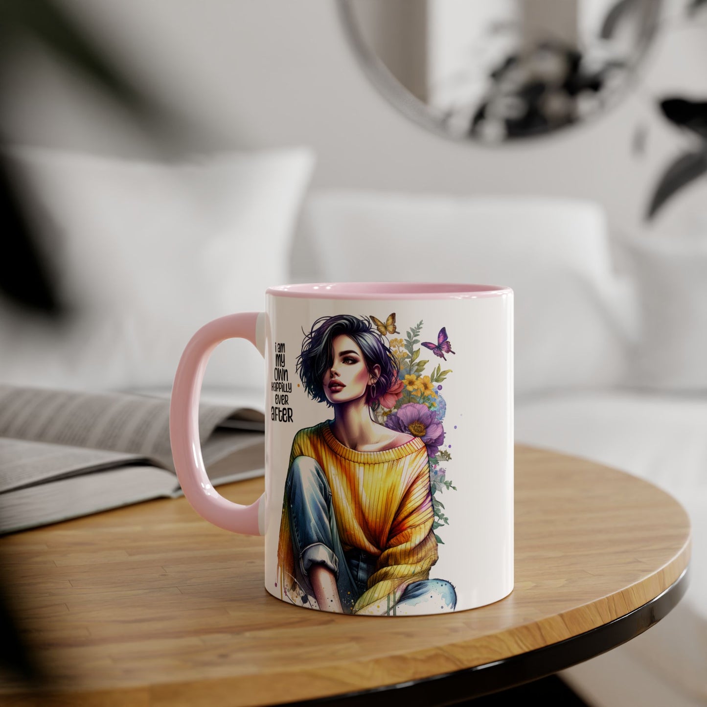 I Am My Own Happily Ever After Empowering Accent Mug - I Am My Own Happiness Ever After, Inspirational Gift for Her, Coffee Lover, Self-Care Decor, Motivational Cup