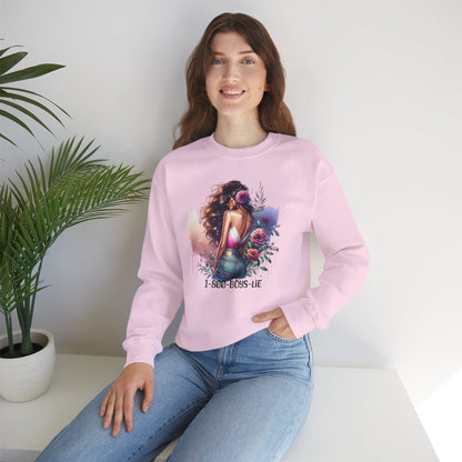1-800-Boys-Lie Boss Babe Floral Sweatshirt | Unisex Comfortable Crewneck, Trendy Gift for Her, Affirmation Clothing, Cozy Fashion