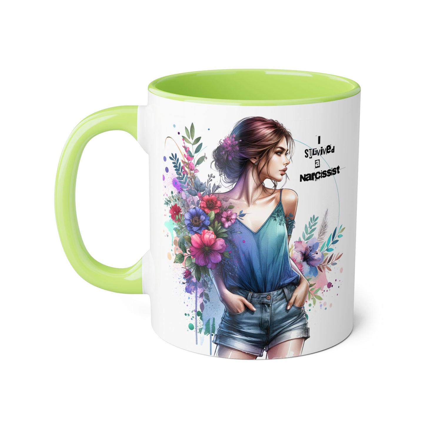 Floral Art Accent Mug - Stay Wild & Nameless, Bohemian Coffee Cup, Floral Gift for Her, Unique Home Decor, Mug for Tea Lovers