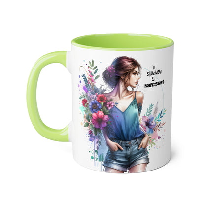 Floral Art Accent Mug - Stay Wild & Nameless, Bohemian Coffee Cup, Floral Gift for Her, Unique Home Decor, Mug for Tea Lovers