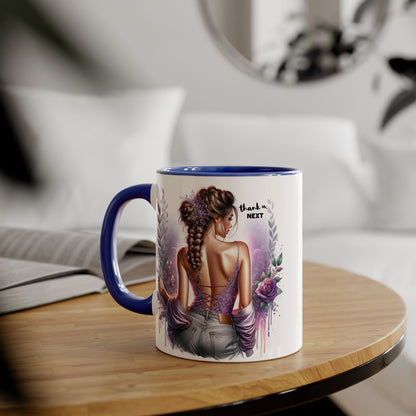 Thank U, Next Accent Mug | Inspirational Coffee Cup, Yoga Gift, Meditation Mug, Unique Home Decor, Self-Care Present