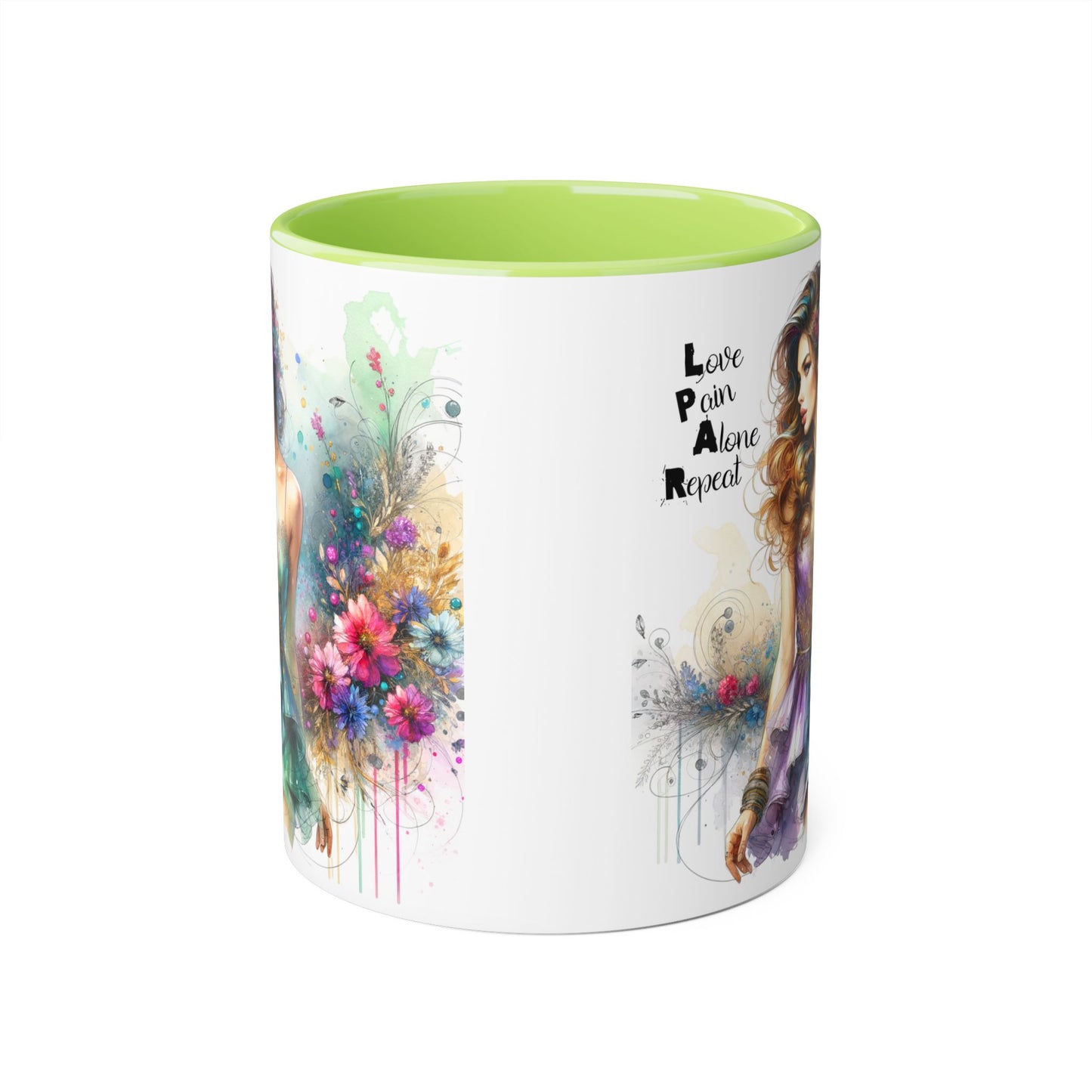 Whimsical Floral Accent Mugs, 11oz - Perfect for Coffee Lovers, Gift for Her, Home Decor, Birthday, Mother's Day