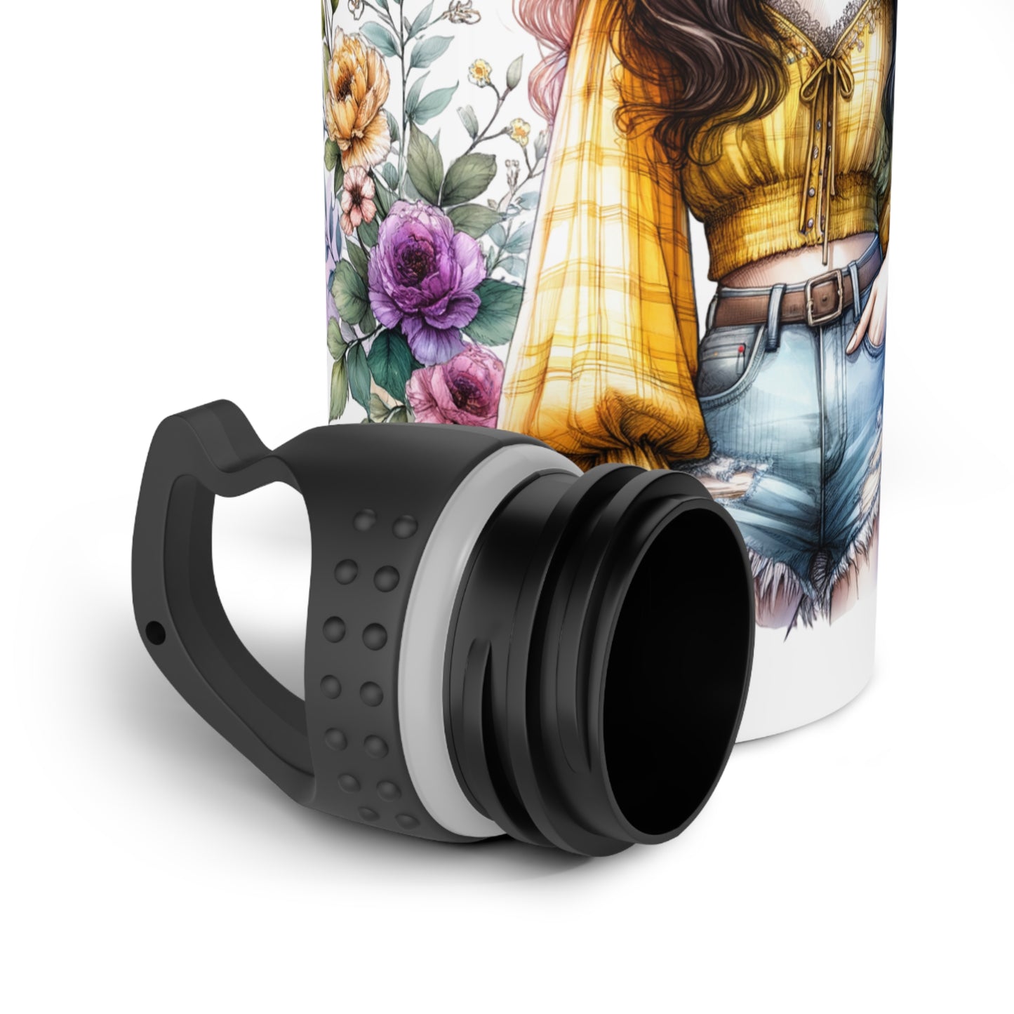 I Don't Make Mistakes, I Date Them Floral Stainless Steel Water Bottle - Stylish Hydration, Eco-Friendly Gift, Outdoor Adventure, Motivational Quotes, Floral Design