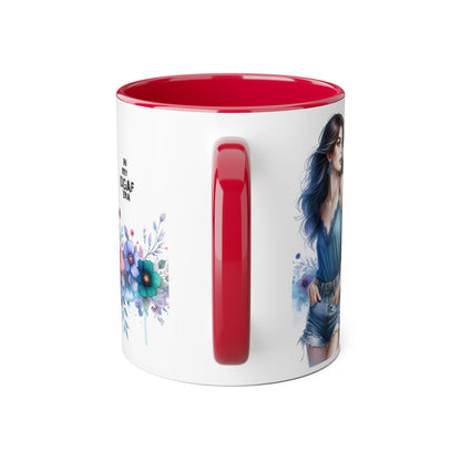 Chic IDGAF Accent Mug, Floral Art, Gift for Her, Coffee Lover, Unique Decor, Trendy Mug, Self-Care Gift