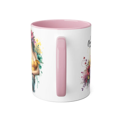 I Choose Me Chic Floral Accent Mug, Inspirational Gift for Her, Coffee Tea Lover, Birthday Present, Colorful Art Mug