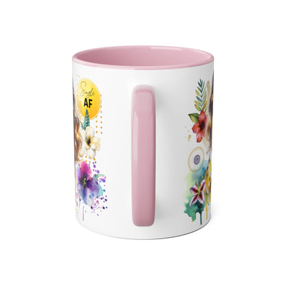 Single AF Colorful Motivational Accent Mug with Floral Design, Perfect for Gifts and Daily Inspiration