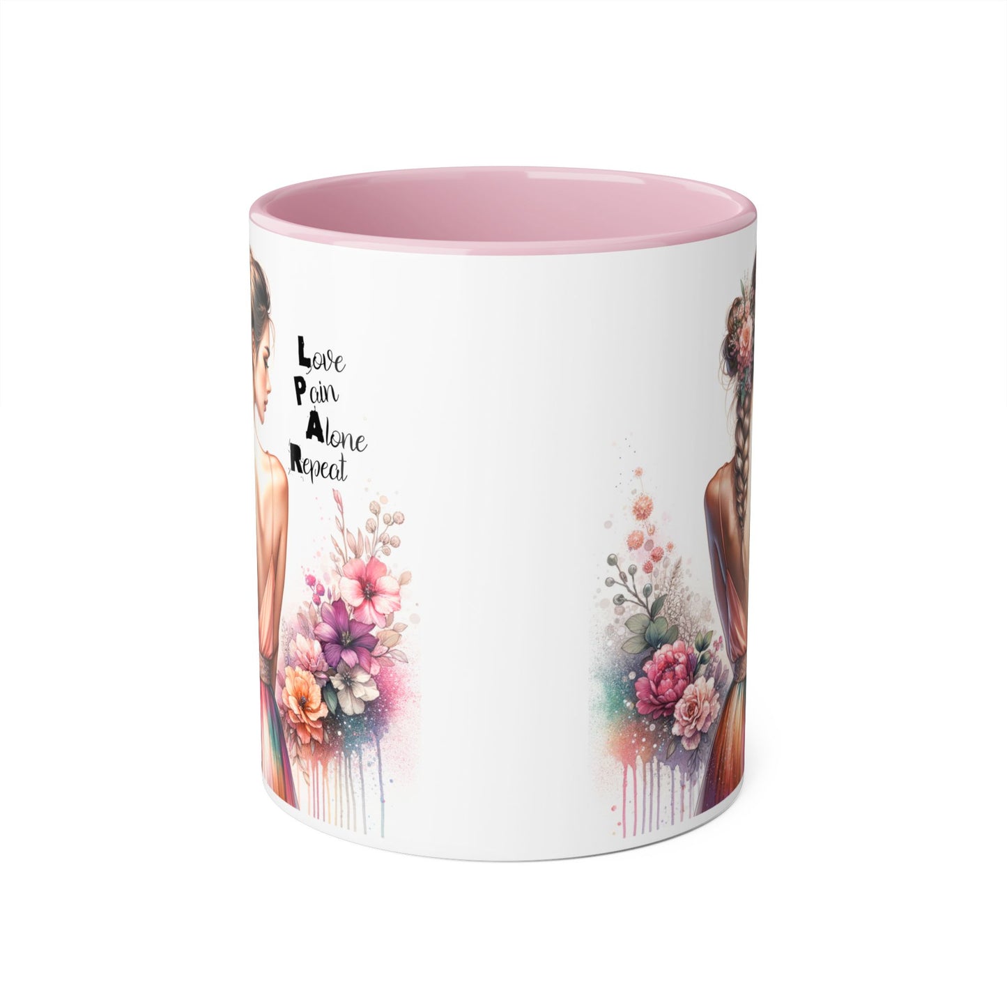 Artistic Floral Accent Mug - Inspirational Gift for Women, Coffee Lover's Decor, Unique Tea Mug, Perfect for Birthdays, Self-Care