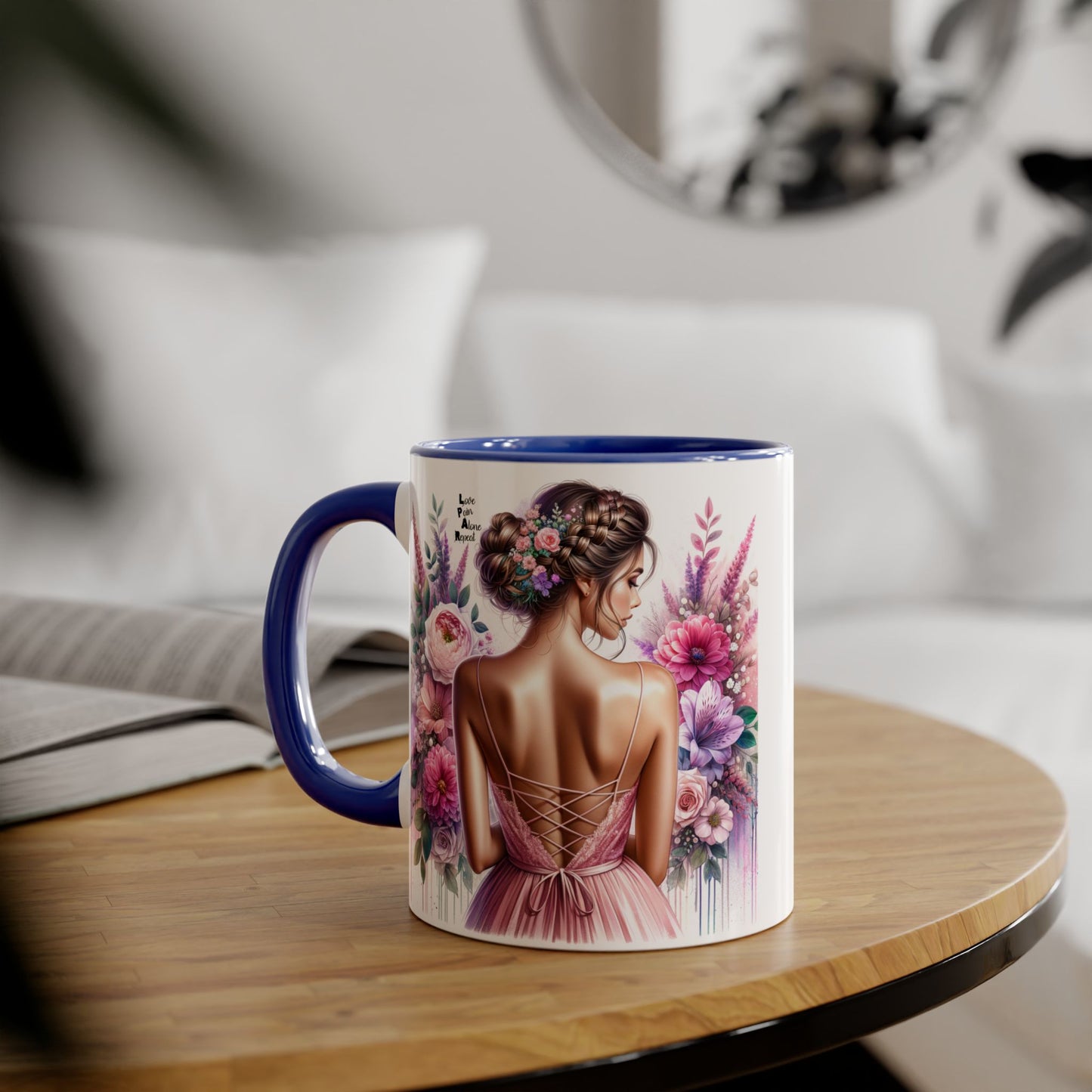 Floral Elegance Mug - Inspirational Coffee Cup, Gift for Her, Wedding Favor, Valentine's Day, Home Decor