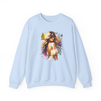 I Am My Own Happily Ever After  Chic Floral Art Crewneck Sweatshirt, Unisex Sweatshirt, Cozy Fashion, Gift for Her, Spring Style, Art Sweater