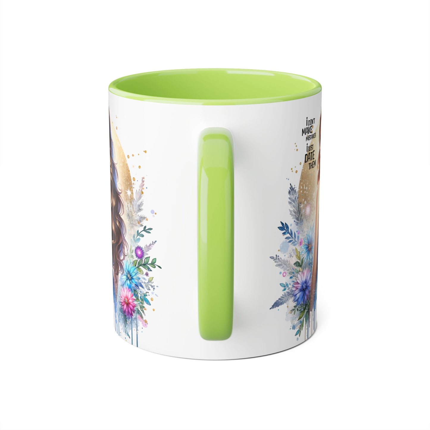 I Don't Make Mistakes, I Date Them Chic Artful Accent Mugs for Coffee Lovers, Inspirational Gift, Floral Design, Unique Home Decor, Ideal for Birthdays & Celebrations