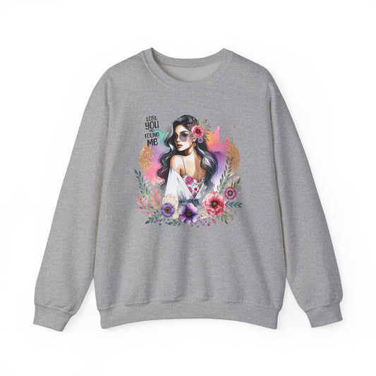 Lost You And Found Me Bohemian Floral Sweatshirt | You Are Beautiful | Cozy Unisex Crewneck for Women, Gift for Her, Casual Wear, Spring Fashion