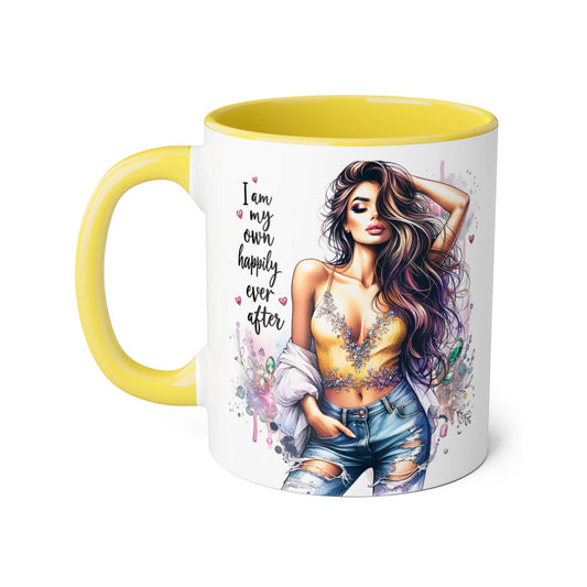 Inspirational Accent Mug - "I Am My Own Happily Ever After" 11oz Coffee Cup