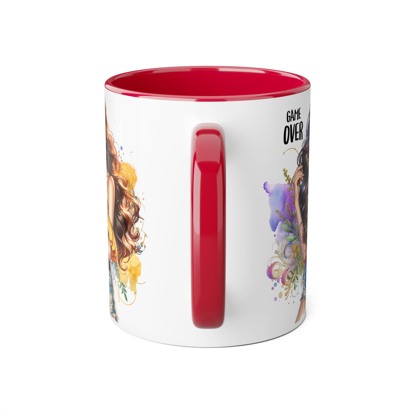Game Over Accent Mug, 11oz Coffee Cup for Gaming Lovers, Unique Gift for Her, Fun Drinkware for Celebrations, Stylish Tea Mug