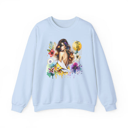 I Don't Make Mistakes, I Just Date Them Floral Art Crewneck Sweatshirt, Comfortable Ladies Fashion, Gift for Her, Boho Style, Casual Outfit, Cozy Sweater
