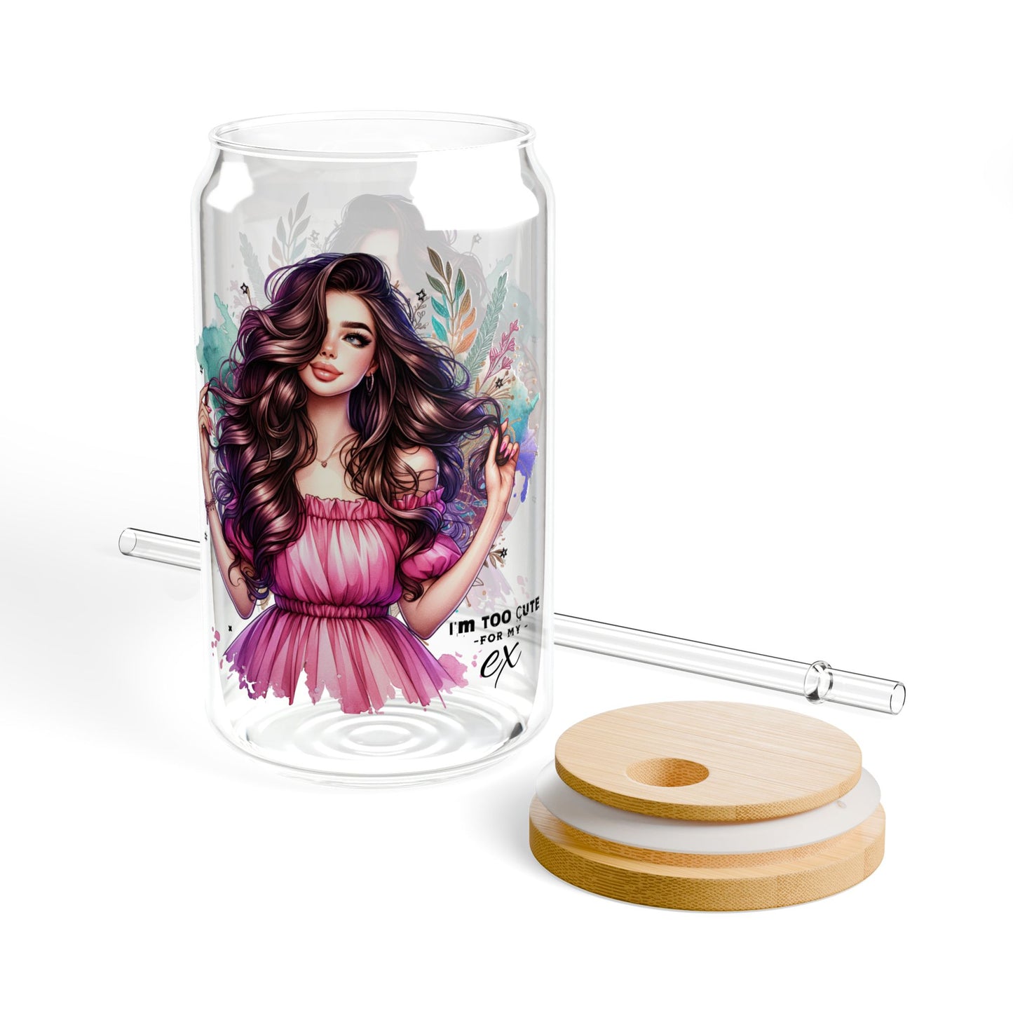 I'm Too Cute For My Ex Whimsical Sipper Glass, Artistic Drinkware, Custom Straw Cup, Eco-Friendly Beverage Container, Summer Vibes, Unique Gift Idea, Party [...]